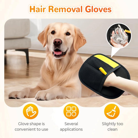 2X Pet Hair Remover, Electrostatic Pet Hair Removal Gloves